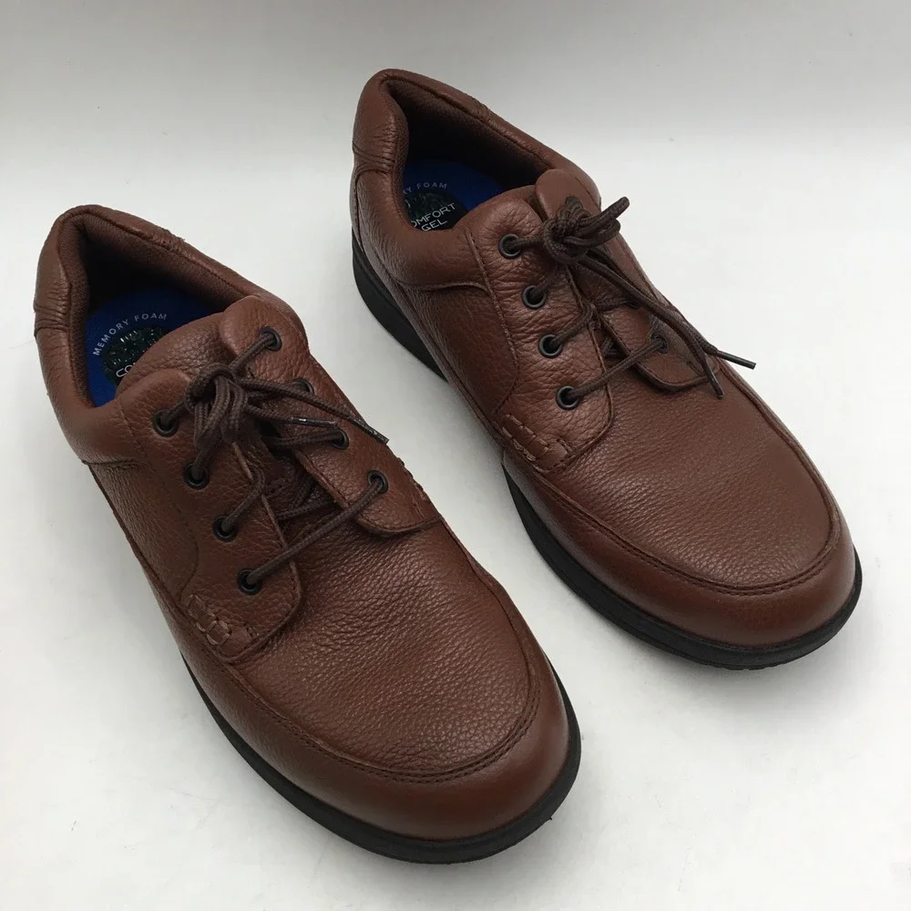 Nunn Bush Mens Brown‎ Leather Comfort Gel Memory Foam Oxford Shoes 84694-222 13M